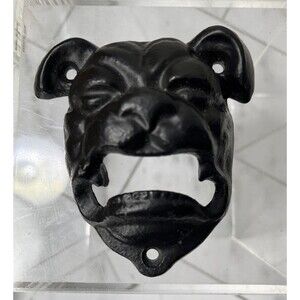 English Bulldog Wall Mount Bottle Opener Cast Iron Beer Bar Pub Restaurant Decor